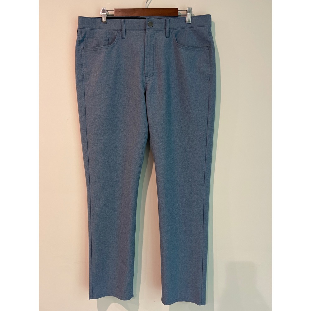 Bonobos Men's Highland Style Golf Pants 36x32 Slim Fit Heather Blue 5-Pocket